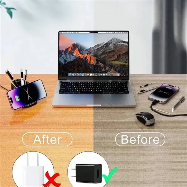 Wireless Charging Stand with Pen Holder - Wireless Charging Stand with Pen Holder - Image 2 of 4