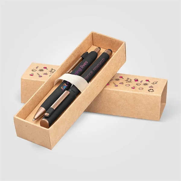 York Recycled Plastic Bronze Trim Pen Gift Set-Box Decorated - York Recycled Plastic Bronze Trim Pen Gift Set-Box Decorated - Image 9 of 11
