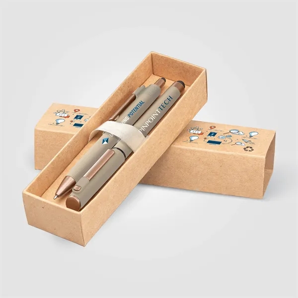 York Recycled Plastic Bronze Trim Pen Gift Set-Box Decorated - York Recycled Plastic Bronze Trim Pen Gift Set-Box Decorated - Image 7 of 11