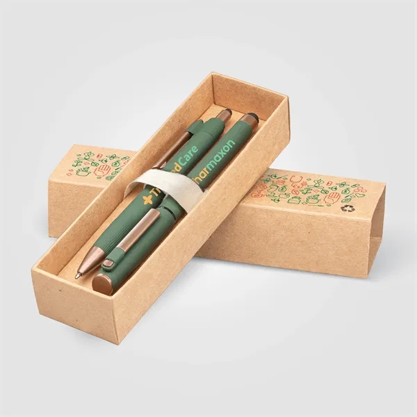 York Recycled Plastic Bronze Trim Pen Gift Set-Box Decorated - York Recycled Plastic Bronze Trim Pen Gift Set-Box Decorated - Image 5 of 11