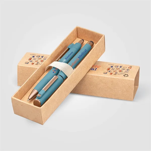 York Recycled Plastic Bronze Trim Pen Gift Set-Box Decorated - York Recycled Plastic Bronze Trim Pen Gift Set-Box Decorated - Image 11 of 11