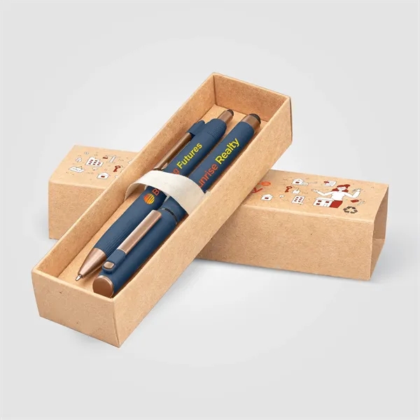 York Recycled Plastic Bronze Trim Pen Gift Set-Box Decorated - York Recycled Plastic Bronze Trim Pen Gift Set-Box Decorated - Image 3 of 11
