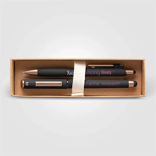 York Recycled Plastic Bronze Trim Pen Gift Set-Box Decorated - York Recycled Plastic Bronze Trim Pen Gift Set-Box Decorated - Image 10 of 11