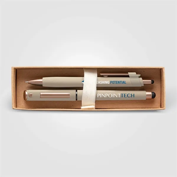 York Recycled Plastic Bronze Trim Pen Gift Set-Box Decorated - York Recycled Plastic Bronze Trim Pen Gift Set-Box Decorated - Image 8 of 11