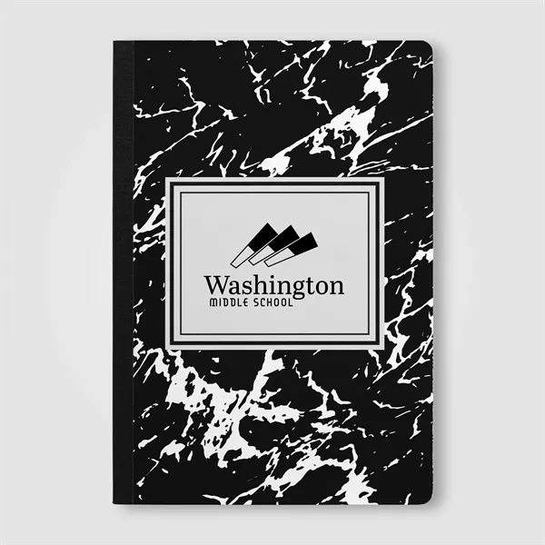 Custom Slate FSC Paper Marble Hardcover Composition Notebook - A5