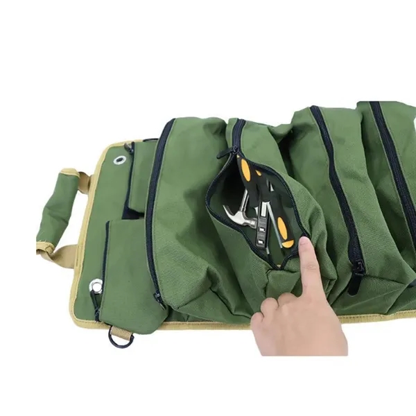 Roll-Up Tool Organizer Bag with Multiple Pockets - Roll-Up Tool Organizer Bag with Multiple Pockets - Image 4 of 6