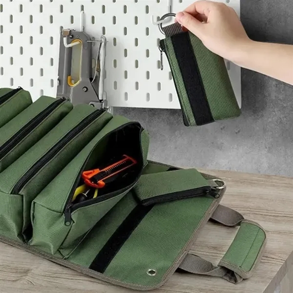 Roll-Up Tool Organizer Bag with Multiple Pockets - Roll-Up Tool Organizer Bag with Multiple Pockets - Image 5 of 6