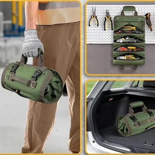 Roll-Up Tool Organizer Bag with Multiple Pockets - Roll-Up Tool Organizer Bag with Multiple Pockets - Image 6 of 6