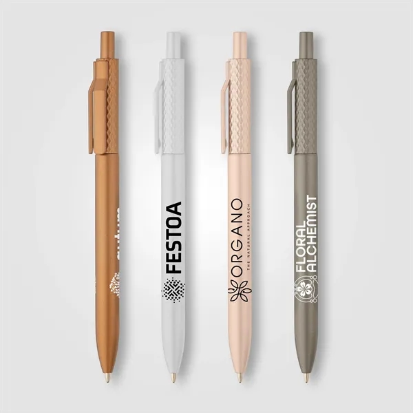Vale Recycled Plastic Diamond Textured Metallic Pen