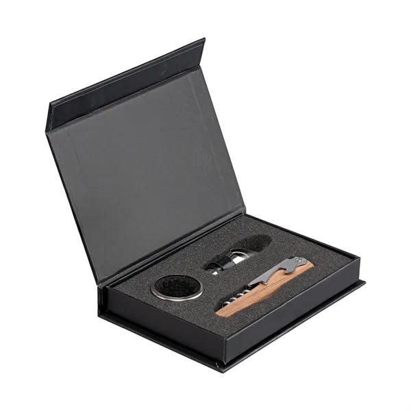 Essex Stainless Steel & FSC Wood Wine Accessory Gift Set - Essex Stainless Steel & FSC Wood Wine Accessory Gift Set - Image 0 of 10