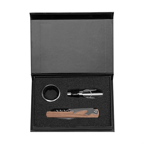 Essex Stainless Steel & FSC Wood Wine Accessory Gift Set - Essex Stainless Steel & FSC Wood Wine Accessory Gift Set - Image 2 of 10