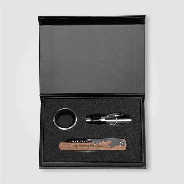 Essex Stainless Steel & FSC Wood Wine Accessory Gift Set - Essex Stainless Steel & FSC Wood Wine Accessory Gift Set - Image 3 of 15