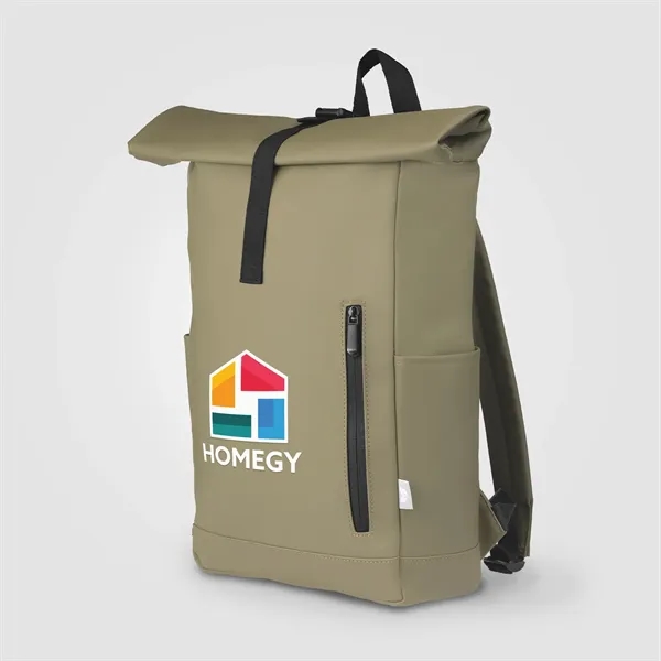 Malmo rPET Waterproof Zipper 15-Inch Laptop Rolltop Backpack - Malmo rPET Waterproof Zipper 15-Inch Laptop Rolltop Backpack - Image 12 of 13