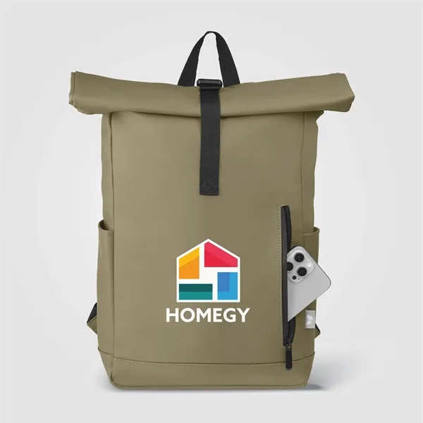 Malmo rPET Waterproof Zipper 15-Inch Laptop Rolltop Backpack - Malmo rPET Waterproof Zipper 15-Inch Laptop Rolltop Backpack - Image 10 of 13