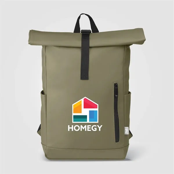 Malmo rPET Waterproof Zipper 15-Inch Laptop Rolltop Backpack - Malmo rPET Waterproof Zipper 15-Inch Laptop Rolltop Backpack - Image 3 of 13