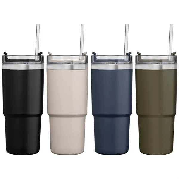 Recycled Stainless Steel Double Wall Leakproof Straw Tumbler - Recycled Stainless Steel Double Wall Leakproof Straw Tumbler - Image 1 of 18