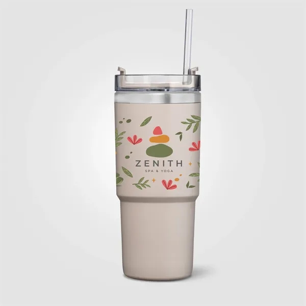 Recycled Stainless Steel Double Wall Leakproof Straw Tumbler - Recycled Stainless Steel Double Wall Leakproof Straw Tumbler - Image 10 of 24