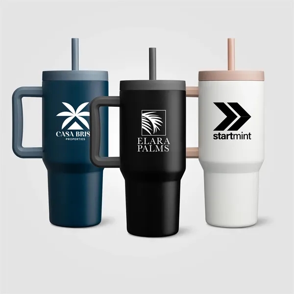 Grosche Aspen StainlessSteel Triple-Wall Insulated Straw Mug