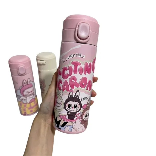 13.5 oz LABUBU Cute Cartoon Push-Button Thermos Bottle - 13.5 oz LABUBU Cute Cartoon Push-Button Thermos Bottle - Image 2 of 7