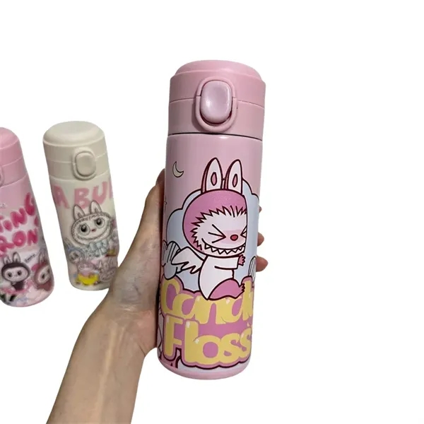 13.5 oz LABUBU Cute Cartoon Push-Button Thermos Bottle - 13.5 oz LABUBU Cute Cartoon Push-Button Thermos Bottle - Image 3 of 7