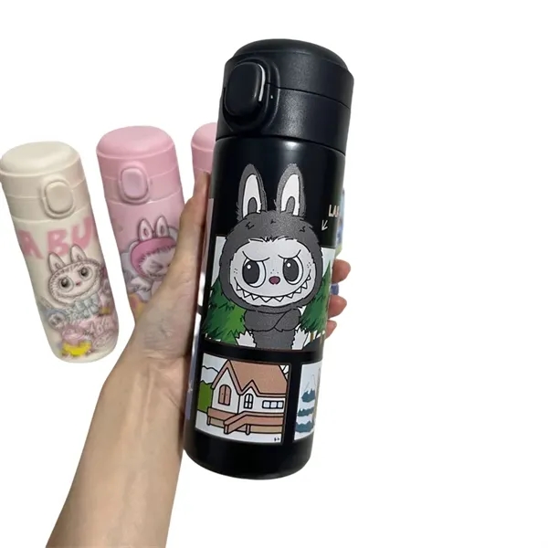 13.5 oz LABUBU Cute Cartoon Push-Button Thermos Bottle - 13.5 oz LABUBU Cute Cartoon Push-Button Thermos Bottle - Image 5 of 7