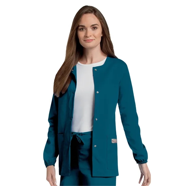 Landau - ScrubZone - Women's 3-Pocket Crew Neck Warm-Up J... - Landau - ScrubZone - Women's 3-Pocket Crew Neck Warm-Up J... - Image 3 of 23