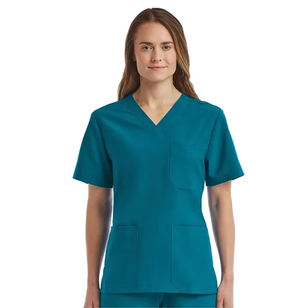 ScrubJoy Fit-4-All - Unisex Three-Pocket V-Neck Top - ScrubJoy Fit-4-All - Unisex Three-Pocket V-Neck Top - Image 3 of 11