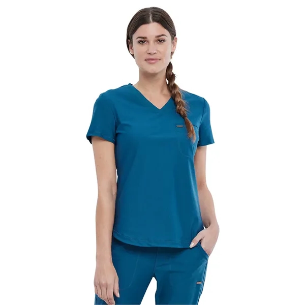 Cherokee - Form - Women's Knit Mesh Neckline Tuckable V-N... - Cherokee - Form - Women's Knit Mesh Neckline Tuckable V-N... - Image 4 of 14