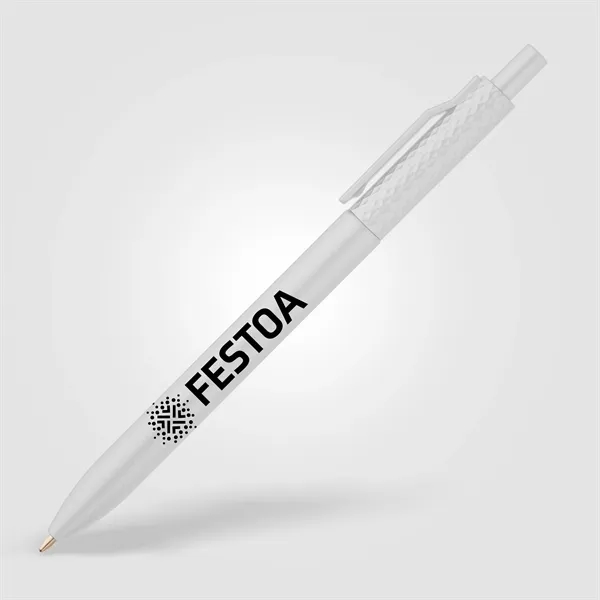 Custom Vale Recycled Plastic Diamond Textured Metallic Pen