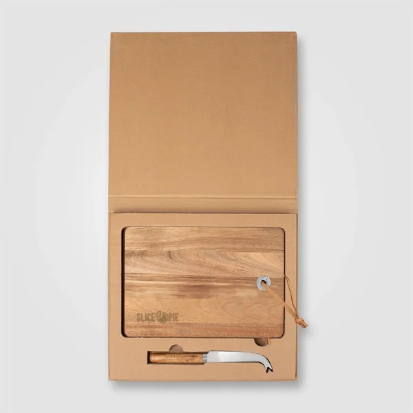Custom Mysa FSC Wood Hanging Cheese Knife & Board - 9.45 x 6.69 x 0