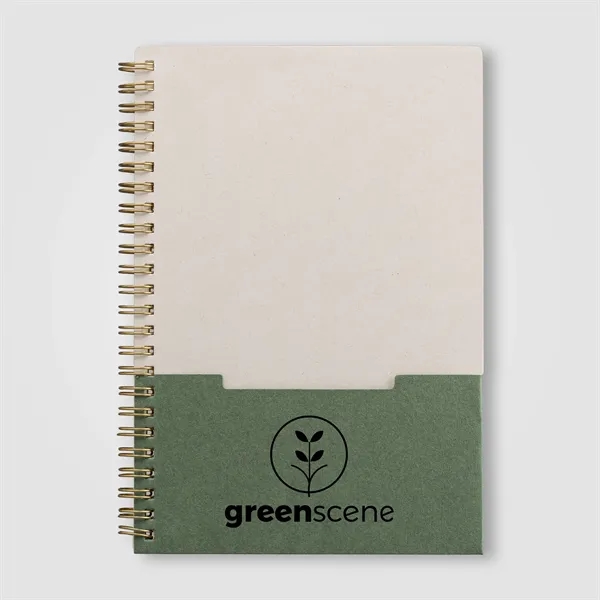 Custom Lino FSC Paper Spiral Binding Vertical Pocket Notebook - A5