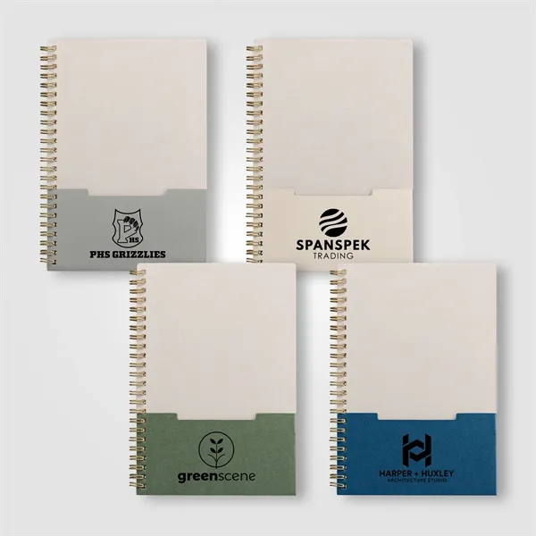Lino FSC Paper Spiral Binding Vertical Pocket Notebook - A5