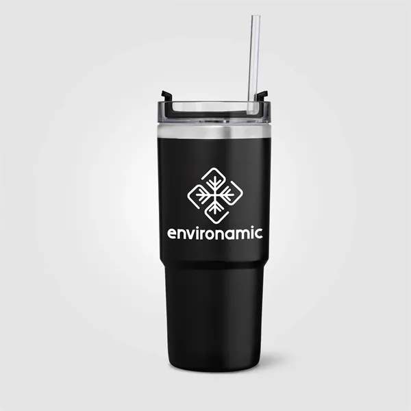 Custom Recycled Stainless Steel Double Wall Leakproof Straw Tumbler