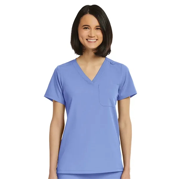 ScrubJoy Originals - Women's Fitted One-Pocket V-Neck Top - ScrubJoy Originals - Women's Fitted One-Pocket V-Neck Top - Image 5 of 23