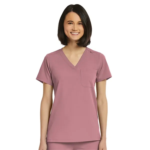 ScrubJoy Originals - Women's Fitted One-Pocket V-Neck Top - ScrubJoy Originals - Women's Fitted One-Pocket V-Neck Top - Image 7 of 23