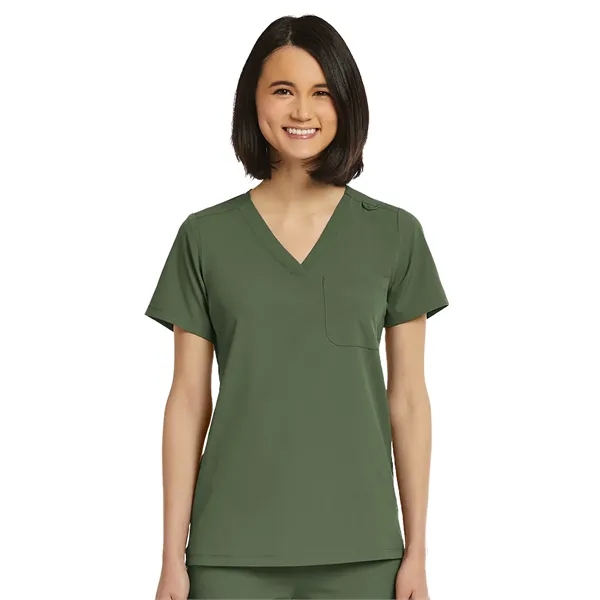 ScrubJoy Originals - Women's Fitted One-Pocket V-Neck Top - ScrubJoy Originals - Women's Fitted One-Pocket V-Neck Top - Image 15 of 23