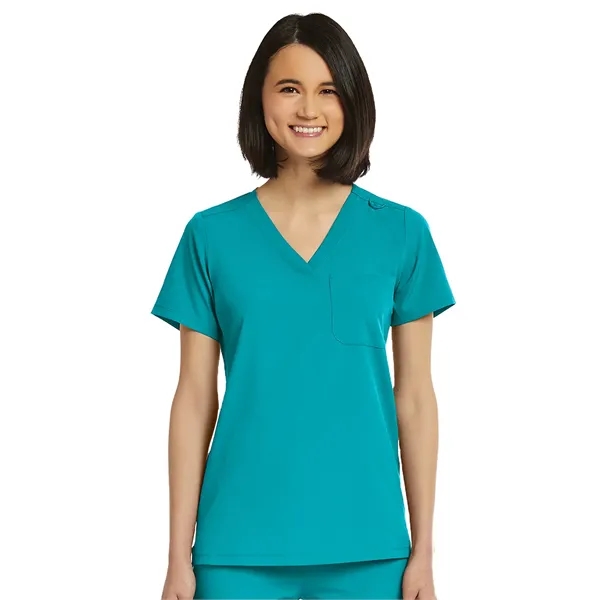 ScrubJoy Originals - Women's Fitted One-Pocket V-Neck Top - ScrubJoy Originals - Women's Fitted One-Pocket V-Neck Top - Image 21 of 23
