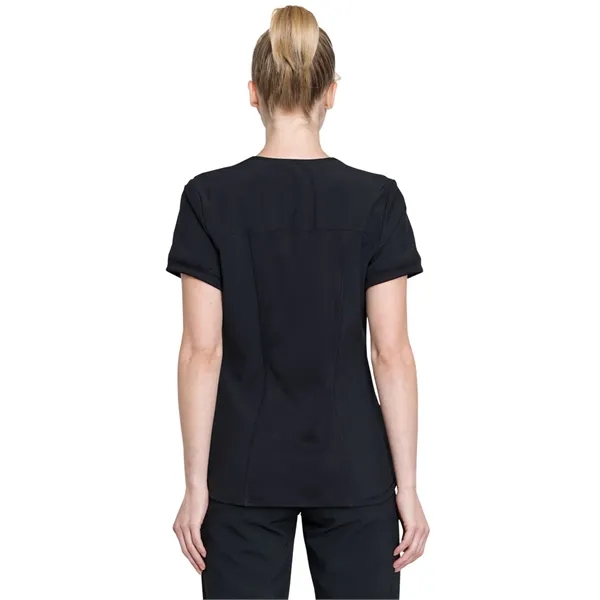 Infinity - Women's Mixed Media Zip Front V-Neck Top - Infinity - Women's Mixed Media Zip Front V-Neck Top - Image 1 of 7