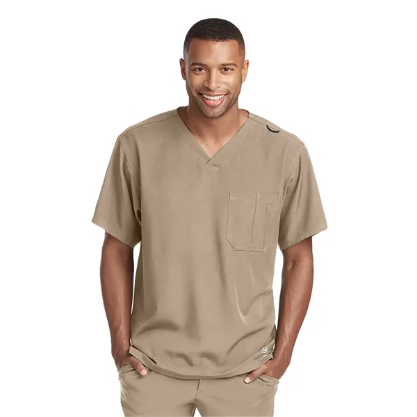 Skechers - Men's One-Pocket V-Neck Structure Scrub Top - Skechers - Men's One-Pocket V-Neck Structure Scrub Top - Image 19 of 31