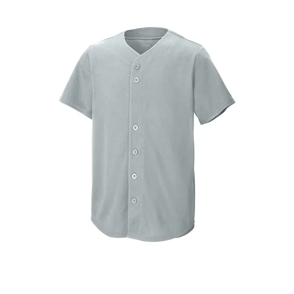 Sport-Tek Youth PosiCharge Tough Mesh Full-Button Jersey - Sport-Tek Youth PosiCharge Tough Mesh Full-Button Jersey - Image 4 of 11