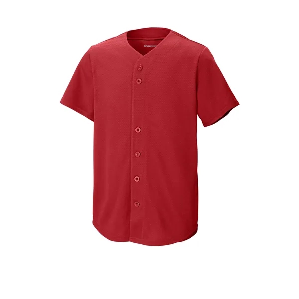 Sport-Tek Youth PosiCharge Tough Mesh Full-Button Jersey - Sport-Tek Youth PosiCharge Tough Mesh Full-Button Jersey - Image 8 of 11