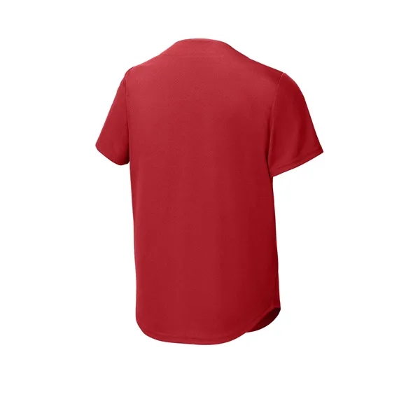 Sport-Tek Youth PosiCharge Tough Mesh Full-Button Jersey - Sport-Tek Youth PosiCharge Tough Mesh Full-Button Jersey - Image 9 of 11