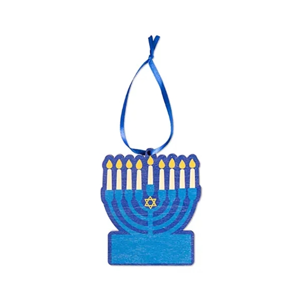Wooden Menorah Ornament - Wooden Menorah Ornament - Image 1 of 1