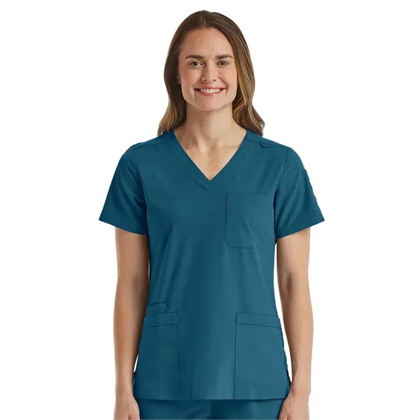 ScrubJoy Originals - Women's Fitted Six-Pocket V-Neck Top - ScrubJoy Originals - Women's Fitted Six-Pocket V-Neck Top - Image 1 of 4