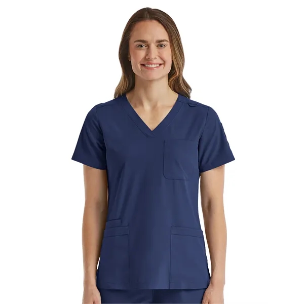 ScrubJoy Originals - Women's Fitted Six-Pocket V-Neck Top - ScrubJoy Originals - Women's Fitted Six-Pocket V-Neck Top - Image 2 of 4