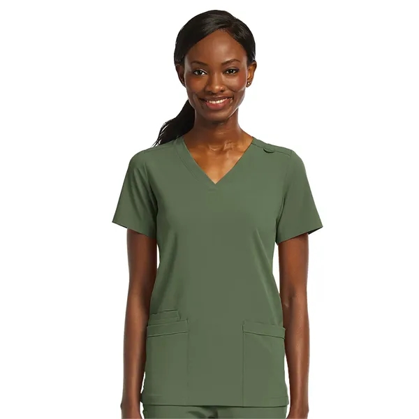 ScrubJoy Originals - Women's Fitted Two-Pocket V-Neck Top - ScrubJoy Originals - Women's Fitted Two-Pocket V-Neck Top - Image 15 of 23