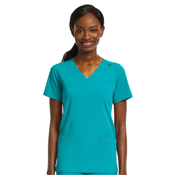 ScrubJoy Originals - Women's Fitted Two-Pocket V-Neck Top - ScrubJoy Originals - Women's Fitted Two-Pocket V-Neck Top - Image 21 of 23