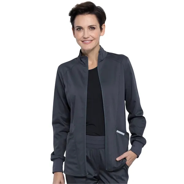 Cherokee - Workwear Revolution - Zip Front High-Low Jacket - Cherokee - Workwear Revolution - Zip Front High-Low Jacket - Image 5 of 7