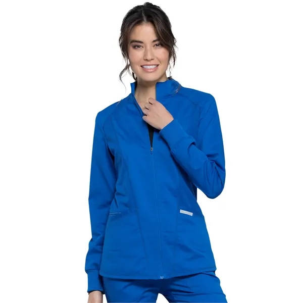 Cherokee - Workwear Revolution - Zip Front High-Low Jacket - Cherokee - Workwear Revolution - Zip Front High-Low Jacket - Image 7 of 7