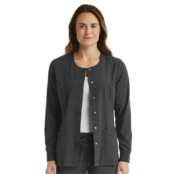 ScrubJoy Originals - Women's Round-Neck Snap Button Jacket - ScrubJoy Originals - Women's Round-Neck Snap Button Jacket - Image 2 of 2